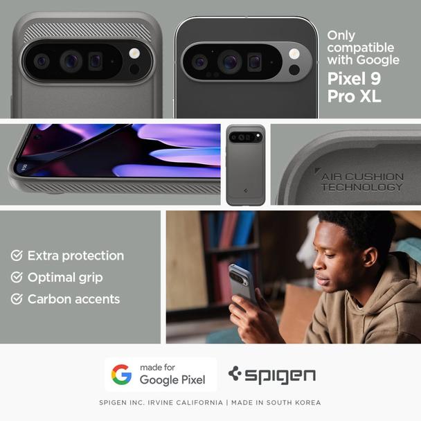 SPIGEN futerał RUGGED ARMOR do GOOGLE Pixel 9 Pro XL marble grey