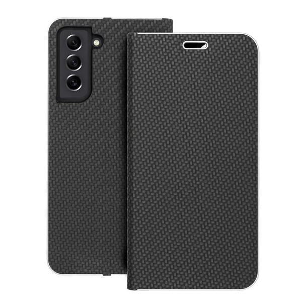 Etui z klapką na Samsung S21 Luna Book Carbon czarne
