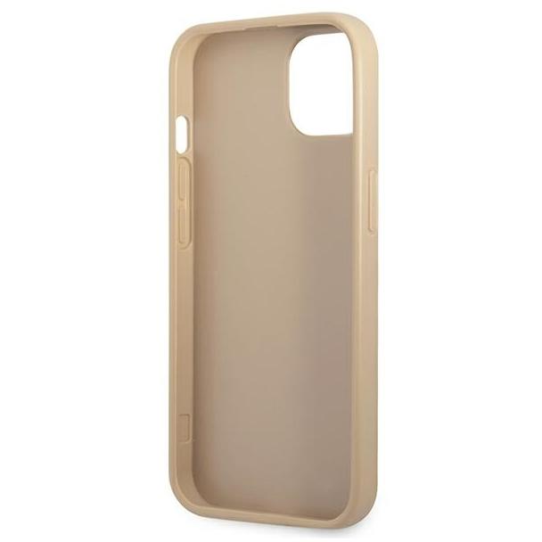 GUESS futerał do IPHONE 13 / 14 / 15 GUHCP14SPSATLE (SaffianoTriangle Logo) beżowy