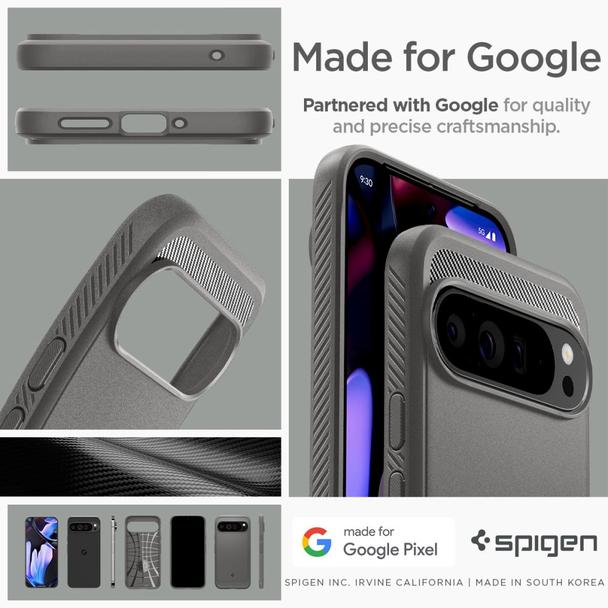 SPIGEN futerał RUGGED ARMOR do GOOGLE Pixel 9 Pro XL marble grey