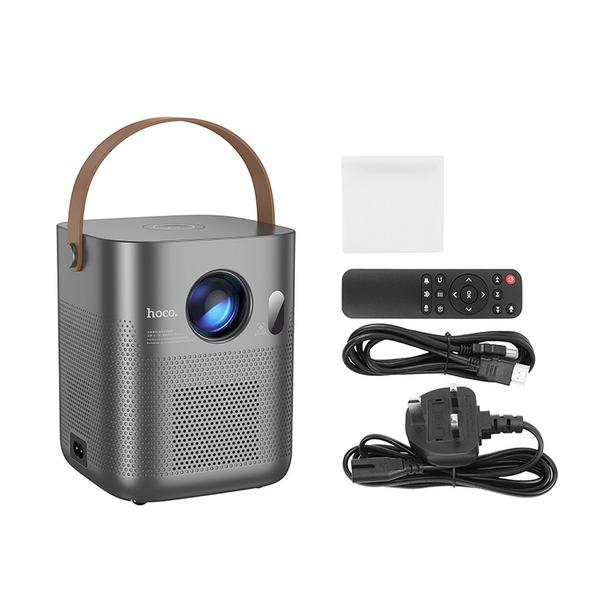 Projektor HD Ready Hoco z systemem Android Wi-Fi Bluetooth 720P DT4 szary
