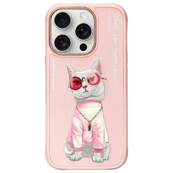 NIMMY futerał GLASSES COOL CAT do IPHONE 16 Pro różowy