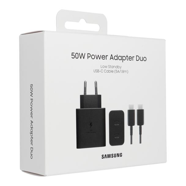 SAMSUNG oryginalna ładowarka sieciowa Typ C + kabel Typ C do Typ C PD 3A 50W EP-T5020XBEGEU czarna blister