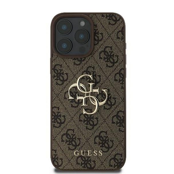 GUESS futerał do IPHONE 16 Pro Max GUHCP16X4GMGBR (4G PU Big Logo) brązowy