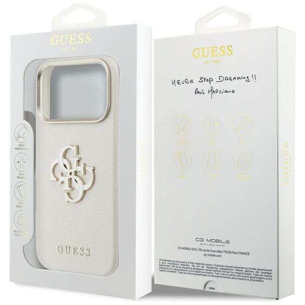 GUESS futerał do IPHONE 17 Pro Max GUHCP17X5PS4RGGE (PU FW Resin Logo) beżowy