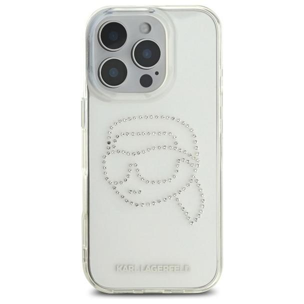 KARL LAGERFELD futerał do IPHONE 16 Pro KLHCP16LHKHDCELT (IML Rhinestones K Head) transparent