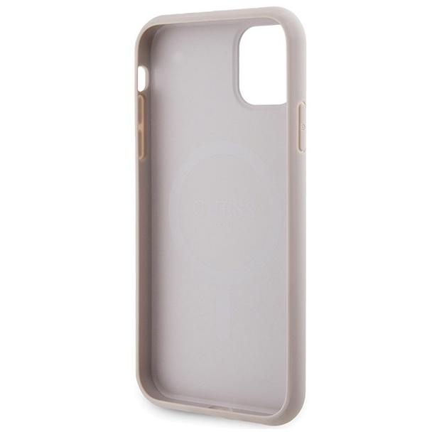 GUESS futerał do IPHONE 11 kompatybliny z MagSafe GUHMN61G4GFRP (4G Ring classic logo) różowy