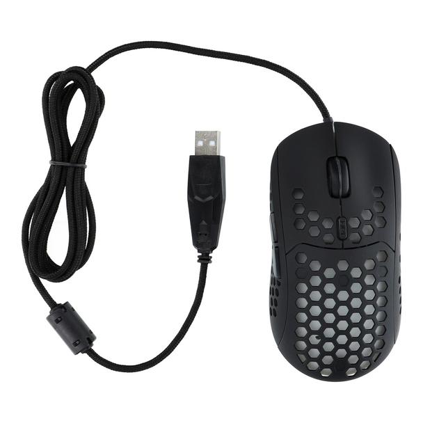 ART myszka komputerowa przewodowa USB A 6400 dpi podświetlana AM-99 czarna