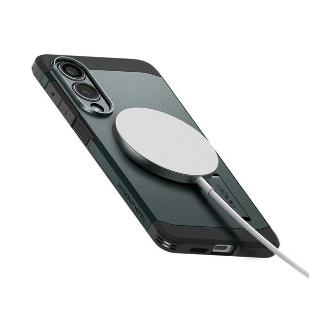 SPIGEN futerał TOUGH ARMOR kompatybilny z MagSafe do SAMSUNG S25 Edge abyss green