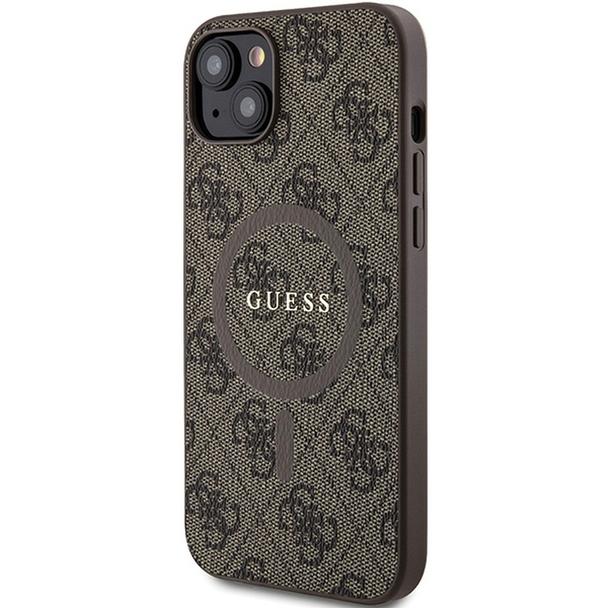 GUESS futerał do IPHONE 15 Plus / 14 Plus GUHMP15MG4GFRW (Leather 4G Metal Logo) brązowy