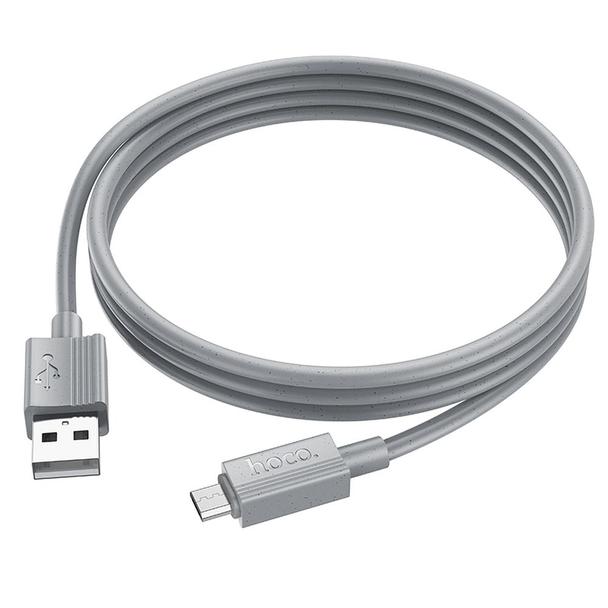 Kabel USB A do Micro USB Hoco 2,4A 1 m X107 szary