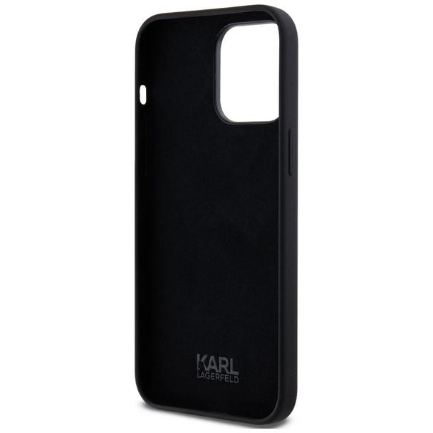 KARL LAGERFELD futerał do IPHONE 14 Pro Max KLHCP14XSCMSMVK (Silicone Sign Metal Logo) czarny