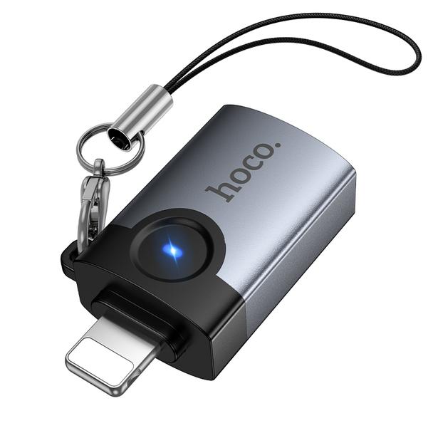 Adapter OTG Lightning do USB A Hoco UA46 Victory szary
