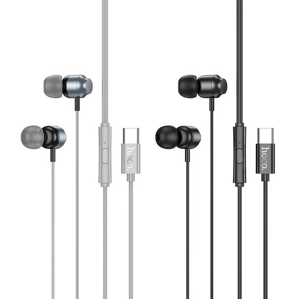 EOL Słuchawki przewodowe douszne USB C Hoco M122 szare