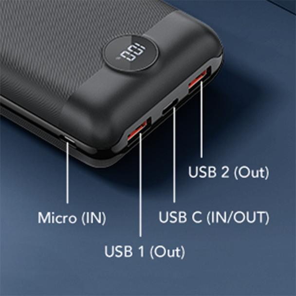 Powerbank Veger S20 (W2053) PD QC3.0 2A 22,5W 20000 mAh czarny 0INT