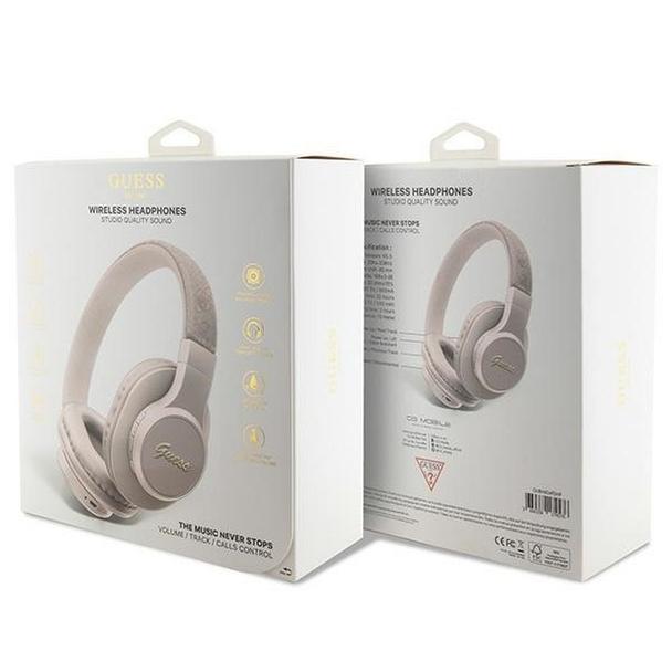 GUESS słuchawki bezprzewodowe bluetooth nauszne GUBH604GEMP (4G Script) różowe