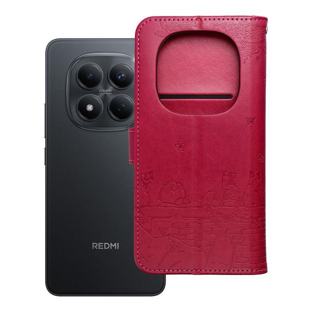 Etui z klapką na Redmi NOTE 15 PRO 4G Mezzo Book koty czerwone