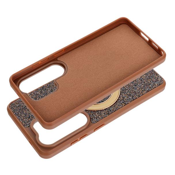 Etui na Samsung S26 Ultra Quartz Circle Stand Mag Cover brązowe
