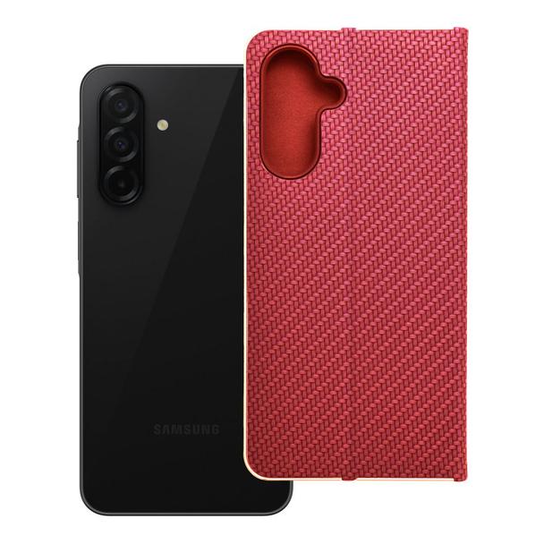 Etui z klapką na Samsung A26 5G Luna Book Carbon czerwone