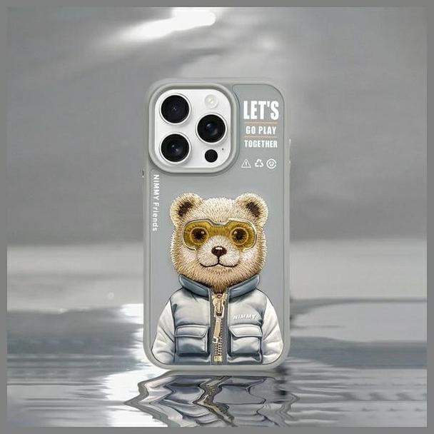 NIMMY futerał COOL&CUTE 2.0 Bear do IPHONE 15 Pro Max szary