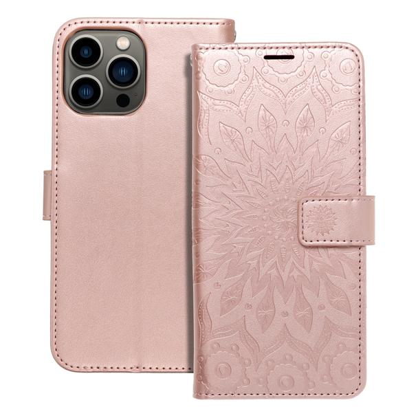 Etui z klapką na iPhone 13 PRO MAX Mezzo Book mandala złoto-różowe