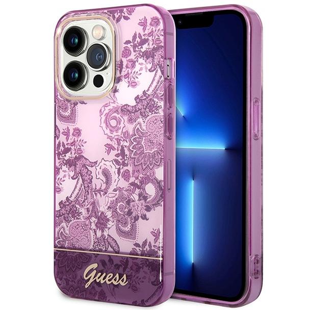 GUESS futerał do IPHONE 14 Pro GUHCP14LHGPLHF (IML Electro Cam TDJ) fuksja