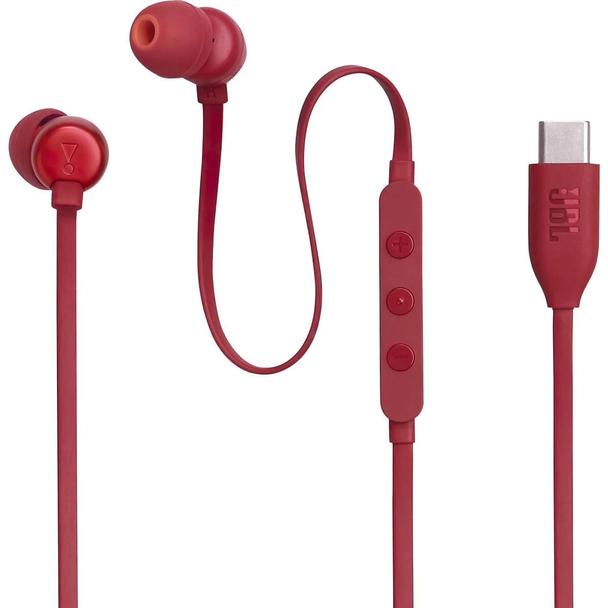 Słuchawki przewodowe douszne USB C JBL Tune 310C czerwone