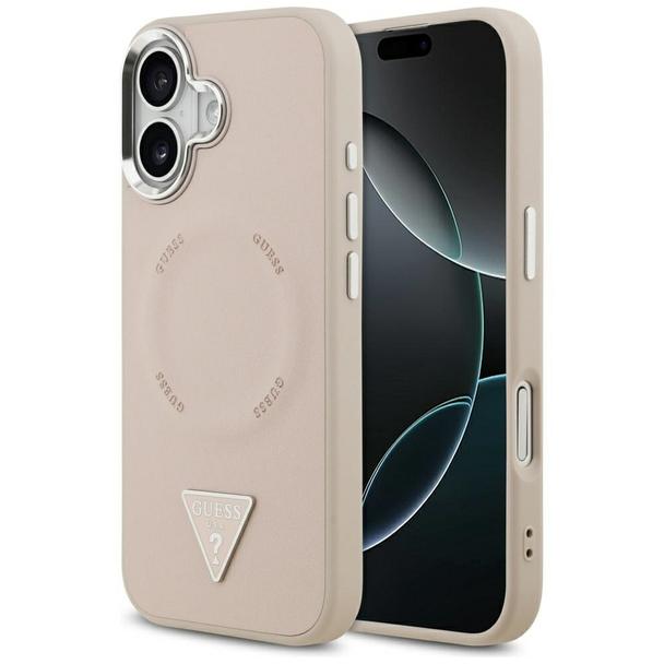 GUESS futerał do IPHONE 17 kompatybilny z MagSafe GUHMP17SPSDTSCMP (PU W/ Triangle Logo) różowy