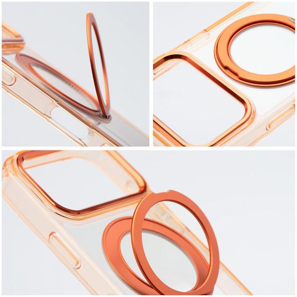 Etui na iPhone 17 Pro / 18 Pro Frame Circle Stand zgodne z MagSafe pomarańczowe