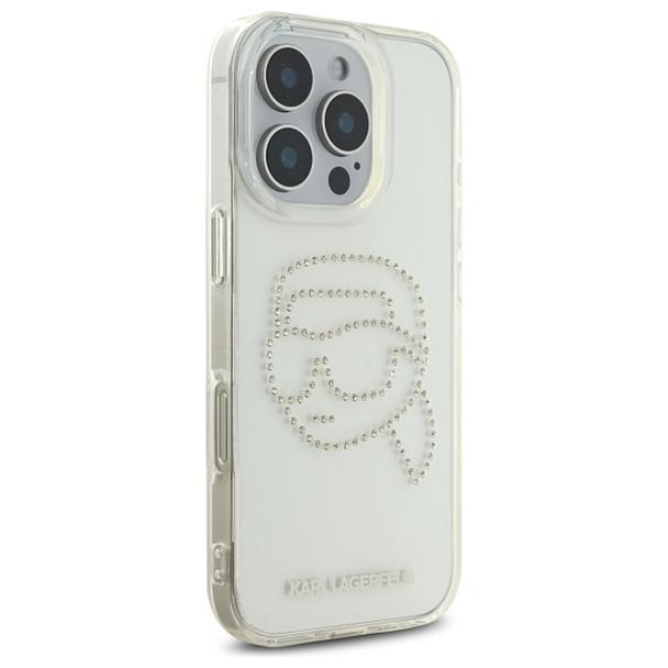 KARL LAGERFELD futerał do IPHONE 16 Pro KLHCP16LHKHDCELT (IML Rhinestones K Head) transparent