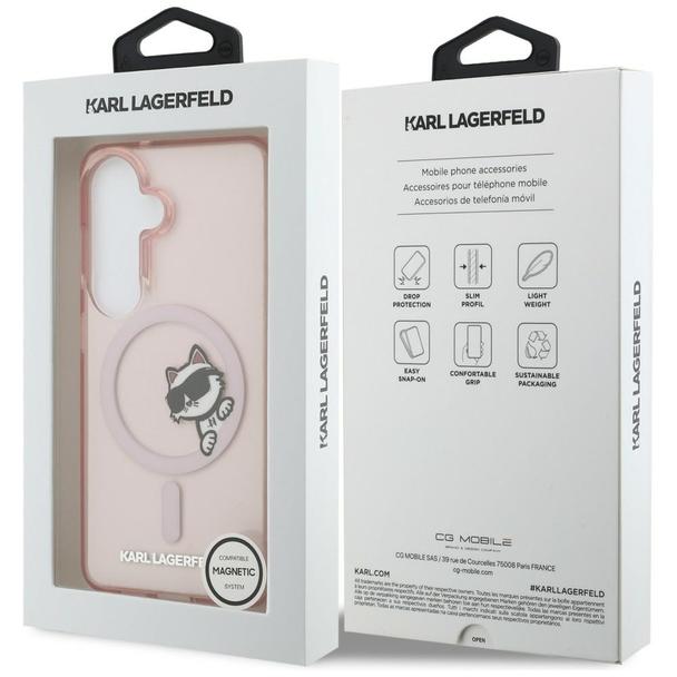 KARL LAGERFELD futerał do SAMSUNG S26 KLHMS26S6HCPSCP (Magnetic IML Peekaboo Choupette) różowy