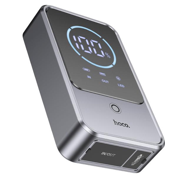 Powerbank 10000 mAh 2,4A 18W z funkcją rozruchu samochodu Hoco QS7 metaliczny szary