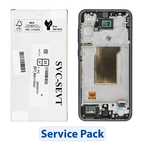 ServicePack Wyświetlacz LCD do SAMSUNG A35 5G A356B GH82-34221A   czarny / granatowy
