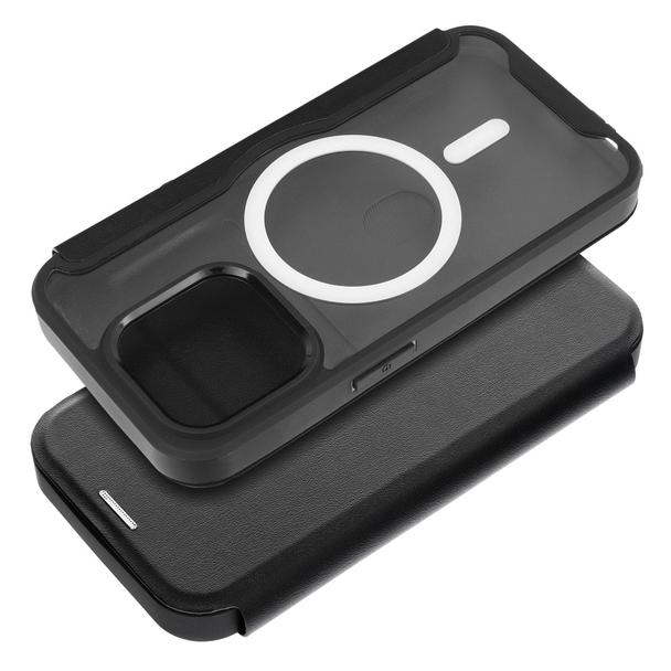 Etui z klapką na iPhone 12 PRO MAX Smart Mag zgodne z MagSafe czarne