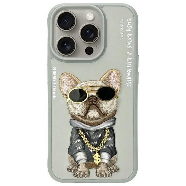 NIMMY futerał GLASSES COOL DOG do IPHONE 15 Pro Max szary