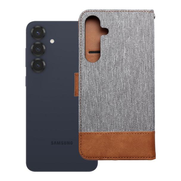 Etui z klapką na Samsung S25 PLUS Jeans Book szare