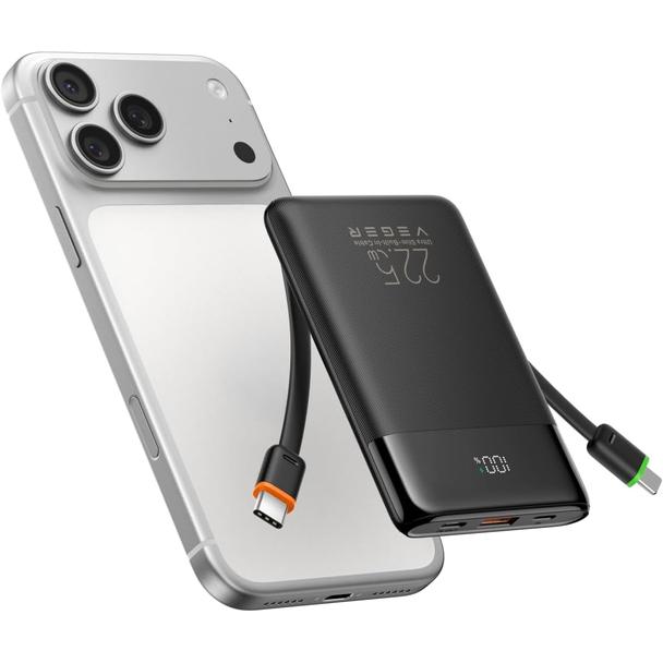 Ładowarka indukcyjna VEGER 3w1 Qi2.2  zgodna z MagSafe oraz Apple Watch czarny