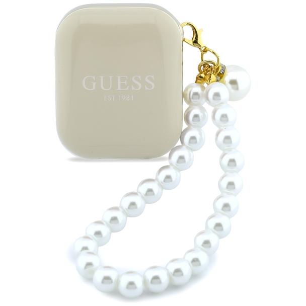 Słuchawki bezprzewodowe douszne GUESS TWS Pearl Strap GUE005326 beżowe