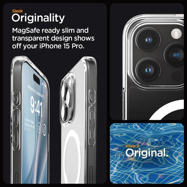 SPIGEN futerał ULTRA HYBRID MAG kompatybilny z MagSafe do IPHONE 15 Pro white
