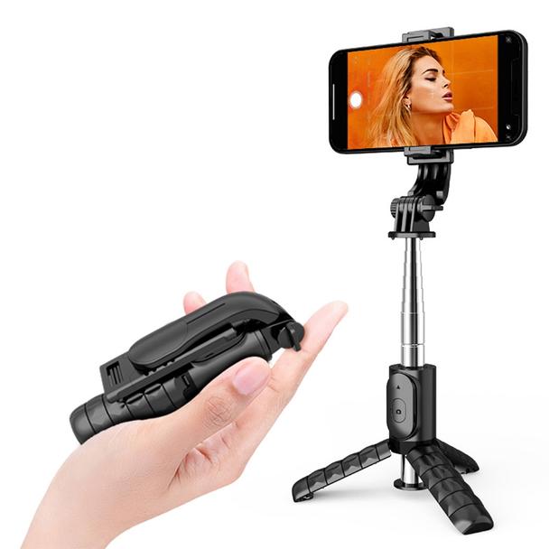 Uchwyt selfie z pilotem bezprzewodowym tripod Q11 / TR19 czarny