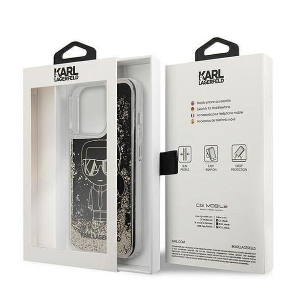 KARL LAGERFELD futerał do IPHONE 13 Pro KLHCP13LLGGKBK (Liquid Glitter Gatsby Ikonik) czarny