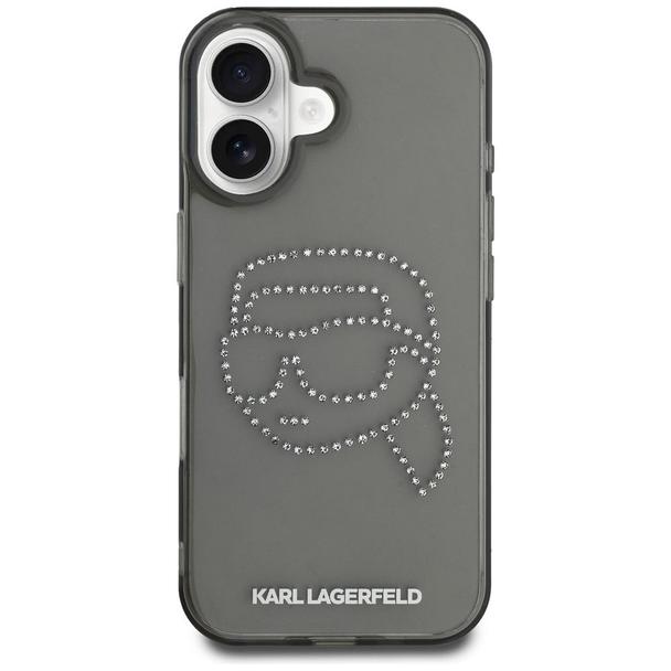 KARL LAGERFELD futerał do IPHONE 16 KLHCP16SHKHDCELK (IML Rhinestones S K Head) czarny