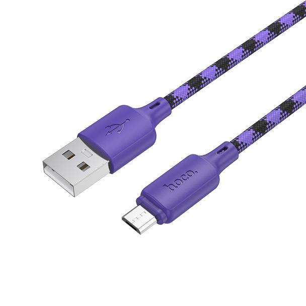 Kabel USB A do Micro USB Hoco 2,4A 1 m X116 gradient fioletowy