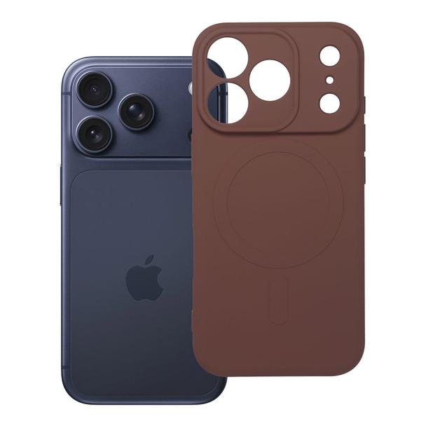 Futerał do iPhone 17 PRO Silicone Mag Cover zgodny z MagSafe brązowy