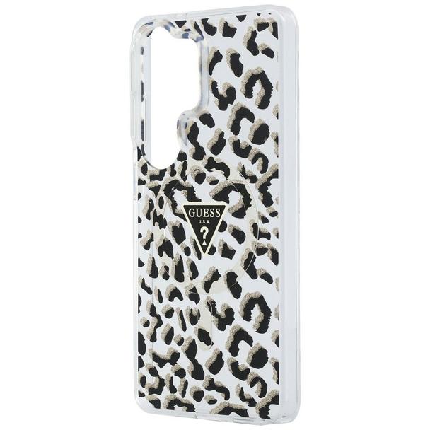 GUESS futerał do SAMSUNG S26 Ultra GUHMS26LHLEGTGLK (Magnetic IML Leopard Print Triangle) czarny