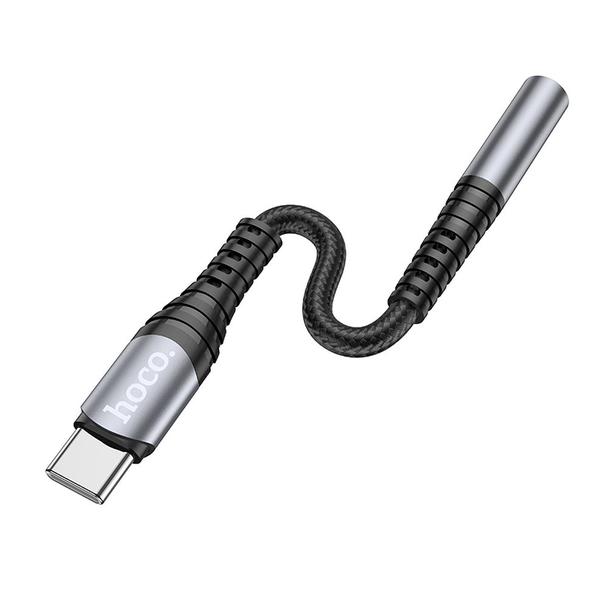 Adapter AUX Jack 3,5 mm do USB C Hoco LS33 szary