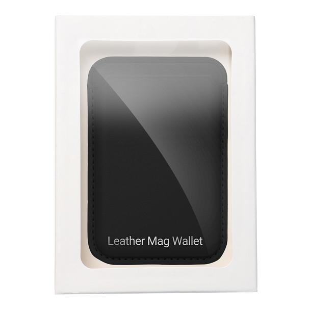 Portfel magnetyczny na karty LEATHER MAG WALLET kompatybilny z MagSafe  czarny