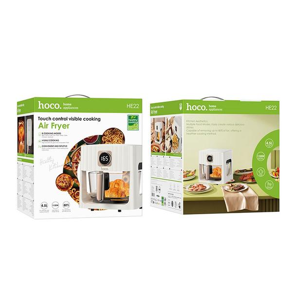 Frytkownica beztłuszczowa Air Fryer Hoco z ekranem dotykowym 4,5L 1100W HE22 biała