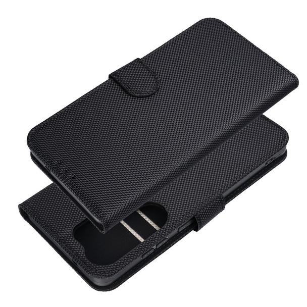 Etui z klapką na Motorola G17 POWER 4Card RFID antykradzieżowe tech fabric czarne