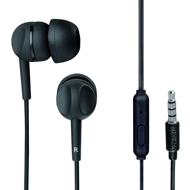 THOMSON słuchawki przewodowe Jack 3,5 mm z mikrofonem EAR3005BK czarne
